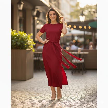 Vestido Midi Confort com Amarração