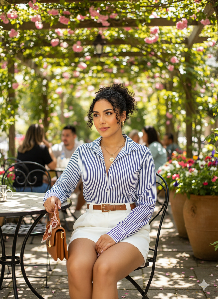 Camisa Listrada em Crepinho: A Elegância Versátil que seu Guarda-Roupa Pedia.