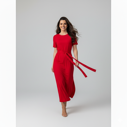 Vestido Midi Confort com Amarração