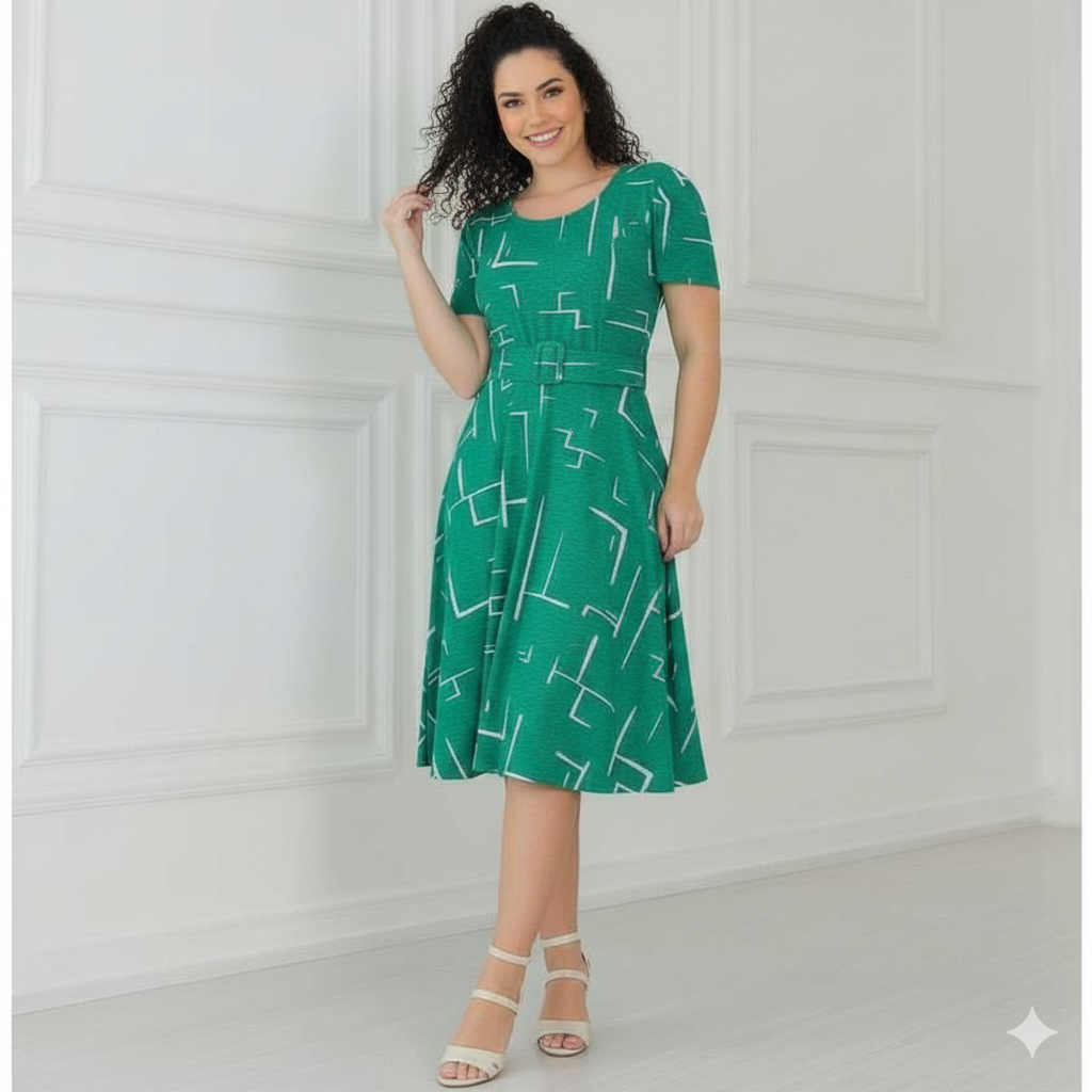 Vestido Midi Elegância Clássica