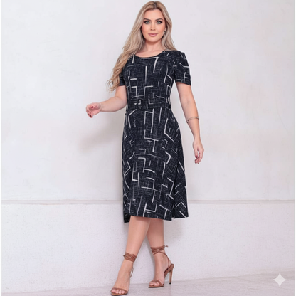 Vestido Midi Elegância Clássica