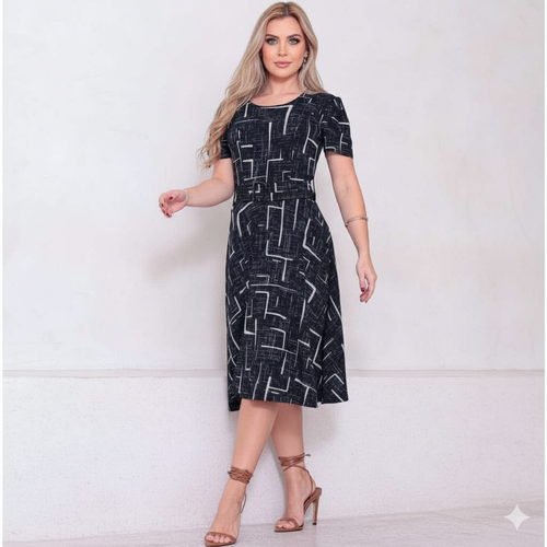 Vestido Midi Elegância Clássica