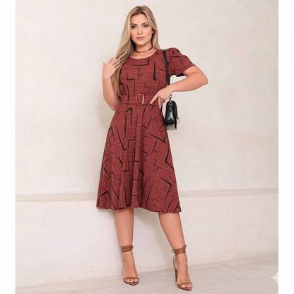Vestido Midi Elegância Clássica