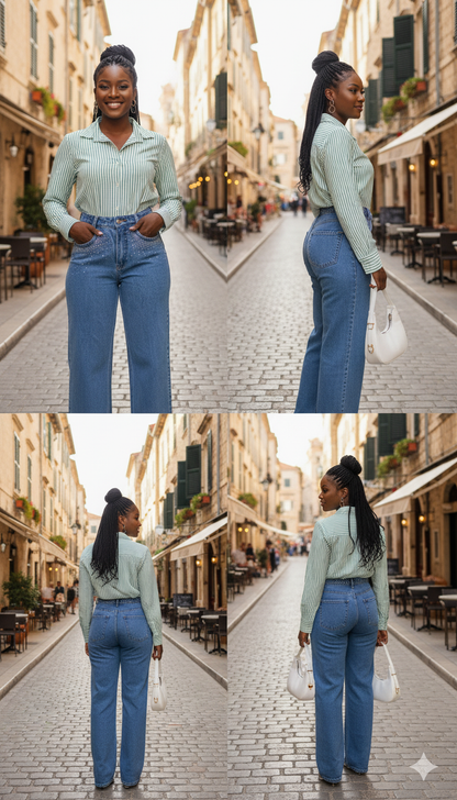 Camisa Listrada em Crepinho: A Elegância Versátil que seu Guarda-Roupa Pedia.