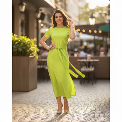 Vestido Midi Confort com Amarração