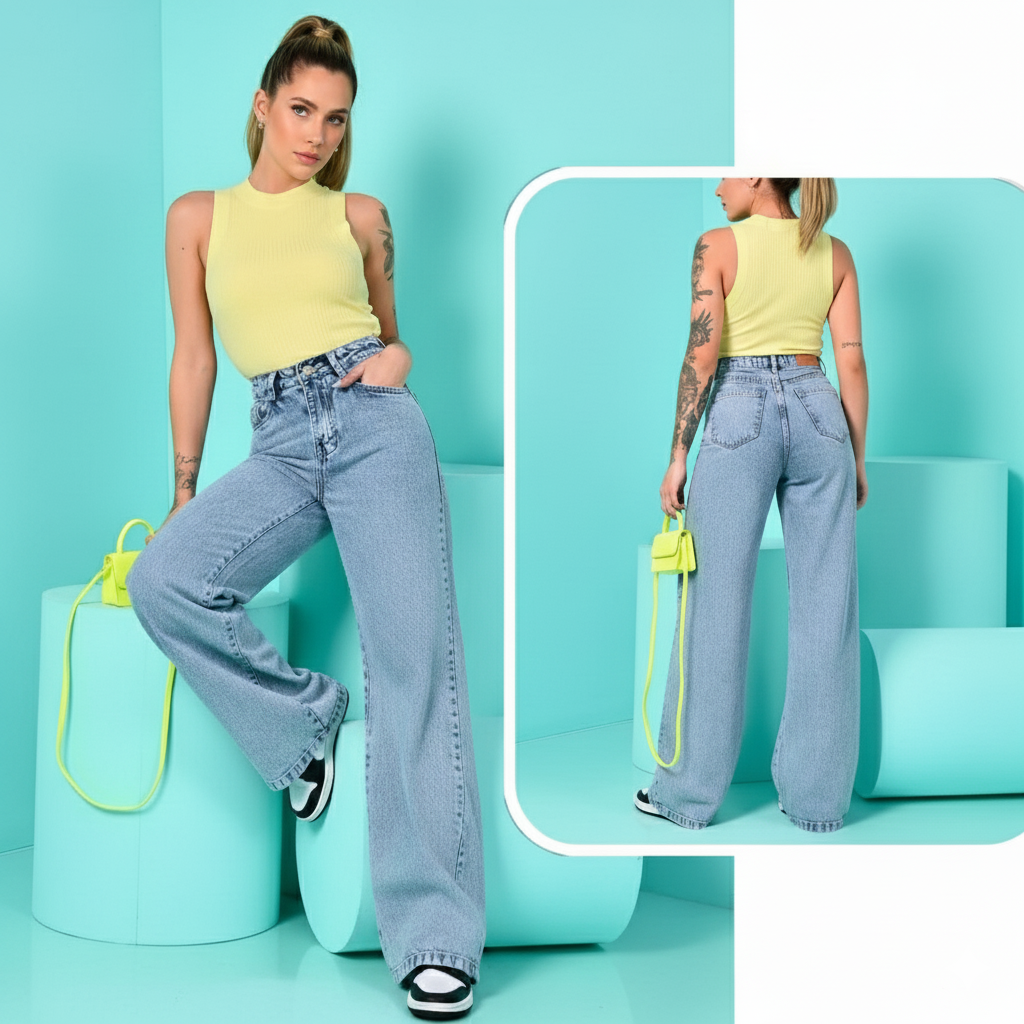 Calça Jeans Wide Leg: A Modelagem Perfeita que Abraça Suas Curvas