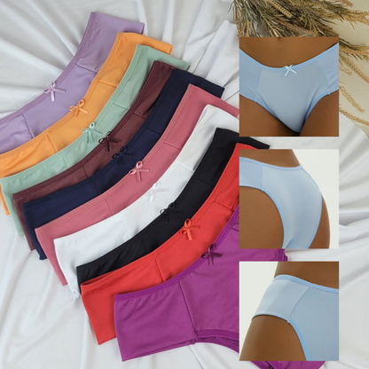 Kit 5 Calcinhas Femininas Tanga Microfibra Lisa Dia a Dia Cores Variadas Pala Alta