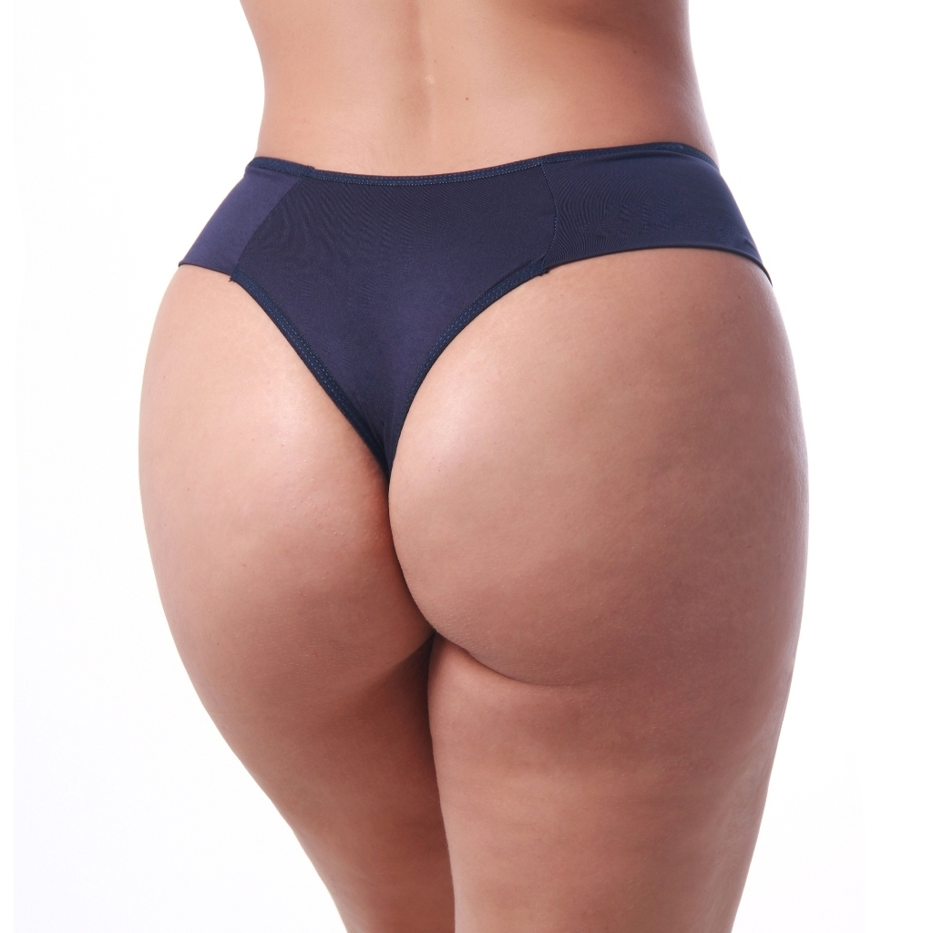 Kit 5 Calcinhas Femininas Tanga Microfibra Lisa Dia a Dia Cores Variadas Pala Alta