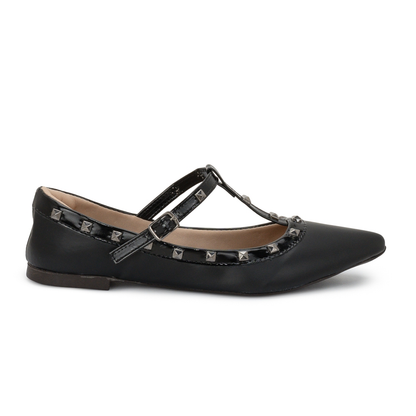 Sapatilha Feminina Bico Fino Spike Elegante Confortável Moda Casual